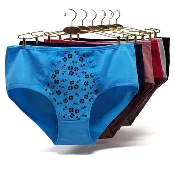 Нижнее белье, женские трусики, хлопковые трусы средней посадки с цветочным принтом, сексуальные трусы больших размеров, женские трусики, 6 шт./лот XXL