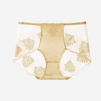 Нижнее белье, женские трусы из ледяного шелка, без следов, кружево, чистый хлопок, антибактериальные трусы с запахом на бедрах, большие трусы со средней посадкой L розовый