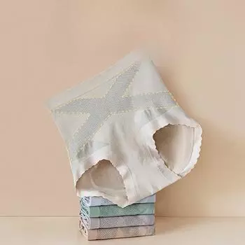 Нижнее белье Женские трусы с высокой талией, утягивающие бедра, антибактериальные трусики с треугольными чашечками M сосна зеленый