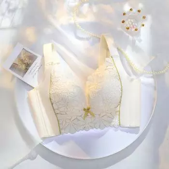 Нижнее белье женский бюстгальтер с полной чашкой, собранный и закрытый, без стального кольца, регулирующий тип верхней поддержки, тонкий кружевной бюстгальтер 34/75BC чёрный