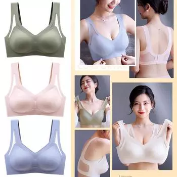 Нижнее белье, женский новый красивый жилет на спине, женский бесшовный спортивный бюстгальтер большого размера со встроенной нагрудной подушечкой 75 розовый