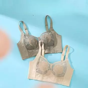 Нижнее белье, женский тонкий сексуальный кружевной бюстгальтер со сборками на груди, антипровисающий термоусадочный бюстгальтер большого размера 34/75B