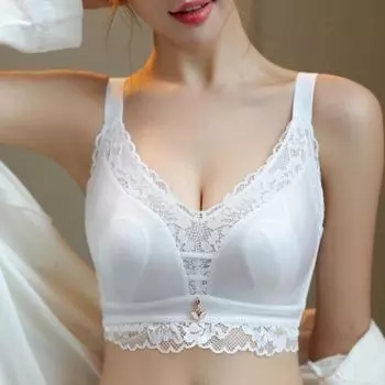 Нижнее белье женский ультратонкий бюстгальтер собирает и закрывает под грудью, регулировка против провисания бюстгальтер большого размера 75B чёрный