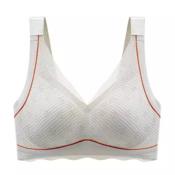 Нижнее белье женское без стальных колец собирает, подтягивает, предотвращает провисание, удобное и бесшовное, тонкий бюстгальтер на спине и двойная грудь осенью M=32/70 чёрный