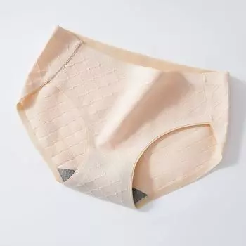 Нижнее белье женское, дышащее, со средней талией, из чистого хлопка, дышащее, модное, большие, милые, сексуальные, женские тонкие треугольные брюки M бежевый