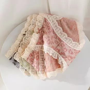 Нижнее белье женское хлопковое нижнее белье антибактериальное промежностное кружевное полотно хлопковые трусики-треугольники большого размера M