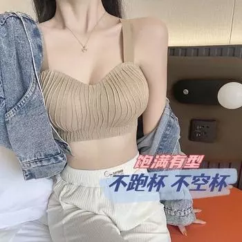 Нижнее белье женское маленькая грудь собирает, приподнимает грудь, поддерживает вторичную грудь, показывает большое чистое желание, утолщенный бюстгальтер, красивый бюстгальтер сзади M [Recommended 70-49 kg] чёрный