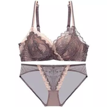 Нижнее белье, женское нижнее белье с небольшой грудью, без стального кольца, закрывающее грудь и регулируемый бюстгальтер пуш-ап, комплект из мягкого кружевного бюстгальтера 40B чёрный