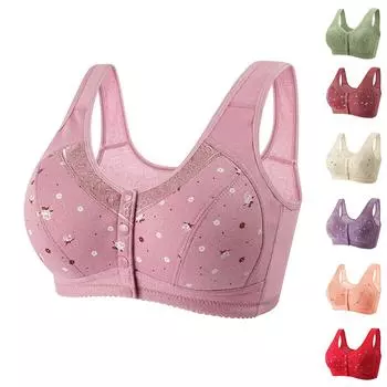 Нижнее белье, женское нижнее белье с пряжкой спереди без стального кольца, жилет, бюстгальтер 50 винный