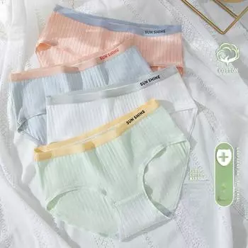 Нижнее белье женское нижнее белье антибактериальное для девочек среднего размера с принтом в виде сумки на бедрах треугольные трусики M