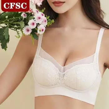 Нижнее белье женское, регулируемый, верхний, поддерживающий грудь, антипровисающий, без стального кольца, со сборками, кружевной сексуальный бюстгальтер 34/75AB чёрный