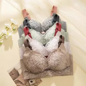 Нижнее белье женское с большой чашкой большого размера со средней грудью, тонкой большой грудью и небольшим регулируемым бюстгальтером 80 синий