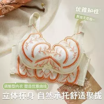 Нижнее белье женское со стальными ободками, маленькая грудь собирается и показывает большую коллекцию, вторичная грудь поддерживается верхней поддержкой, антипровисание 32/70AB
