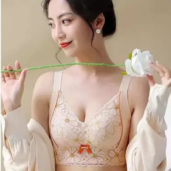 Нижнее белье Женское, собранное для поднятия груди, антипровисающий, антирасширенный, высококачественный бюстгальтер с толстым неметаллическим кольцом, регулируемый бюстгальтер 34/75 чёрный