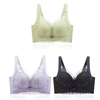 Нижнее белье женское, тонкие модели без стальных колец, полные чашки, собранные, двойная грудь, антипровисающий чехол для бюстгальтера большого размера 36/80C розовый