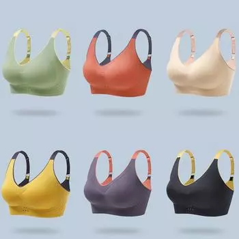 Нижнее белье женское, тонкое, бесшовное, для сна, йоги, спортивной коллекции, чехол для бюстгальтера на груди 75B жёлтый
