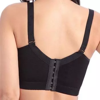 Нижнее белье женское тонкое стальное ободковое толстое мм большой размер бюстгальтер 100 кг собранный тип регулировки груди дисплей груди маленький шестибортный пряжка 34/75A [Thick Cup] чёрный