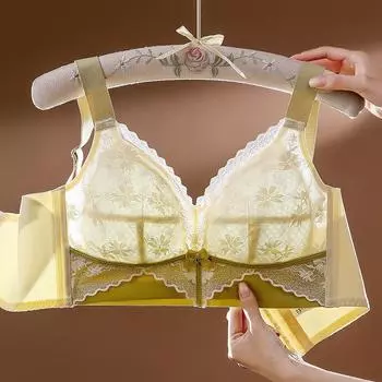 Нижнее белье женское ультратонкое, большого размера, регулируемого типа, присборенное и закрывающее подгрудь, противопровисающий бюстгальтер и бюстгальтер. 34/75B