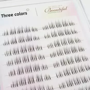 Нижние ресницы Camellia Cartoon Eyes - натуральные, прозрачные, с тонким стержнем, большой емкости для визажистов