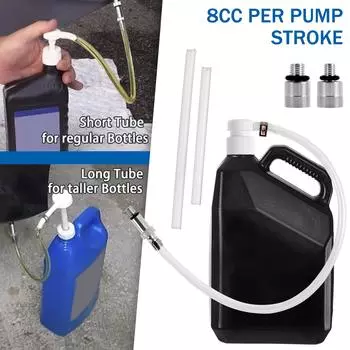 Нижний блок шестеренчатого масляного насоса для стандартных бутылок объемом в кварту, инструмент для заправки мотора морского лодочного двигателя с 3 адаптерами, 8 куб. см на ход