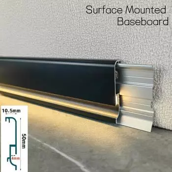 Нижний светящийся светодиодный плинтус, алюминиевый профиль, DC24V, силиконовый рассеиватель, плинтус, канал, лестница, угол, декоративная полоса света 1pcs