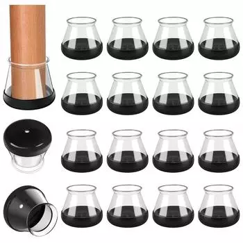 Нижняя крышка Прозрачный чехол для ножек стула Нескользящие защитные чехлы для ножек стула Колпачок для журнального столика S (Fit 13-20 mm )