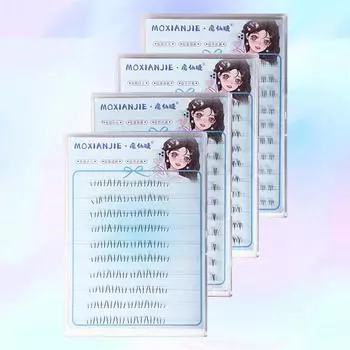 Нижняя накладная ресница Аниме-ресницы 10 рядов Ресницы в стиле маленького дьявола Натуральный дневной макияж Ресницы в стиле манга Прозрачная накладная ресница