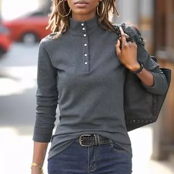 Нижняя рубашка, длинные рукава, полуводолазка, простая, повседневная, большой размер, универсальный осенне-зимний стиль, теплый внутренний топ M зелёный