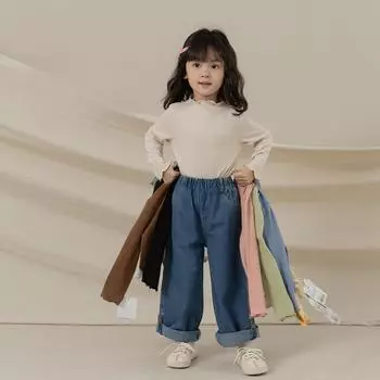 Нижняя рубашка для девочек, новая весенняя детская футболка с длинными рукавами, женское сокровище, весенние и осенние топы в рамках детской одежды Tide 80cm