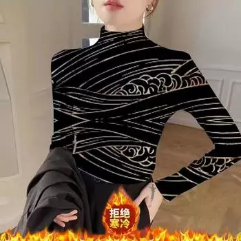 Нижняя рубашка для женщин новая полуводолазка немецкий бархат для женщин с новым осенне-зимним модным иностранным пуловером для женщин S It is recommended to be within 42.5kg.