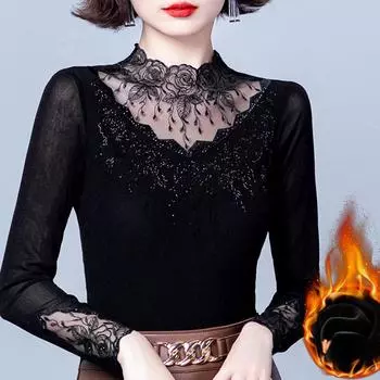 Нижняя рубашка женская зимняя мода красивая иностранная мода пуловер футболка M