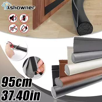 Нижняя уплотнительная лента двери Регулируемая лента Дверь под ветрозащитным экраном Изолированный дом Акустическая уплотнительная лента из пенопласта 95 см Пробка для тяги White-95cm long