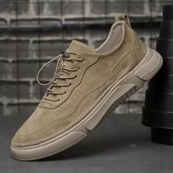 Низкая мужская повседневная обувь, мужские кроссовки, весна-осень, повседневная замшевая кожа, винтажная высококачественная мужская обувь на шнуровке, тренд 2022 года 40