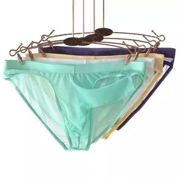 Низкая талия 3D нос слона однотонные мужские трусы сексуальные прозрачные сетчатые пряжи 2XL