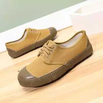 Низкие ботинки на шнуровке для освобождения, тренировочные туфли для страхования труда, для съемок, старомодные желтые резиновые туфли, кроссовки, рабочие рабочие парусиновые туфли 35