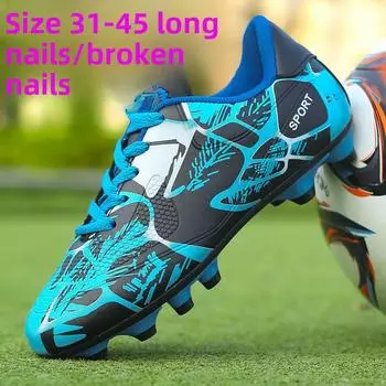 Низкие кожаные футбольные бутсы для активного отдыха с различными вариантами шипов для мужчин, женщин и молодежи 34