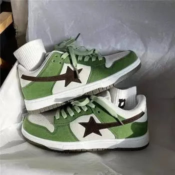 Низкие кроссовки женские весенние новые студенческие уличные женские нишевые модные ретро-кроссовки весна 35 зелёный