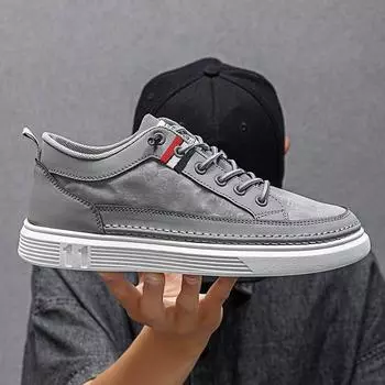 Низкие мужские кроссовки, парусиновые мужские мокасины, удобная мягкая подошва, вулканизированная обувь, мужская обувь на плоской подошве, повседневная обувь для ходьбы и вождения, теннис 39 серый