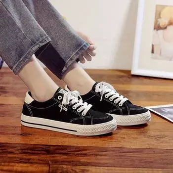 Низкие парусиновые туфли для женщин ulzzang универсальные весенние туфли 2024 года для студентов Harajuku board shoes ins модная обувь для женщин 35