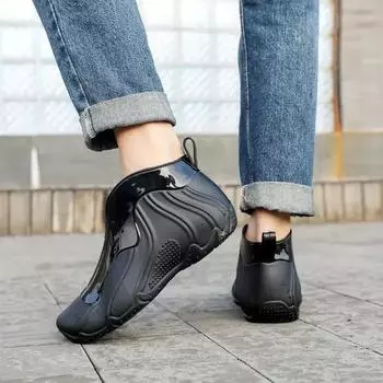 Низкие щиколотки шеф-повара кухонные мужские туфли кулинарные модные короткие мужские резиновые сапоги ПВХ взрослые садовые туфли на низком каблуке для воды без шнуровки 40