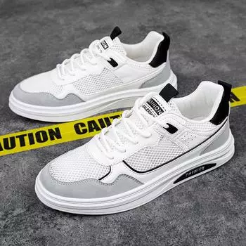 Низкие туфли для бега с круглым носком, подходящие по цвету, спортивная мода, мужская обувь с крупной сеткой, весенние и осенние дышащие повседневные туфли из сетки 39