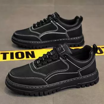 Низкие туфли Martin, кожаные рабочие туфли, мужские черные повседневные туфли, модная мужская обувь 39 чёрный