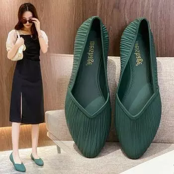 Низкие водонепроницаемые туфли для женщин летом, резиновая рабочая обувь для взрослых 35 зелёный