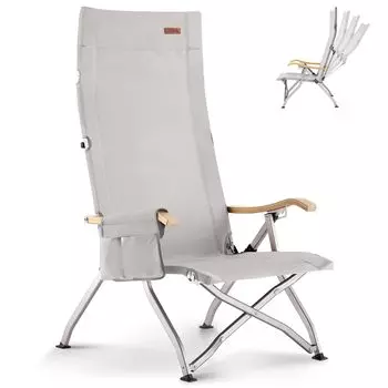 Низкий стиль ICECO откидывающийся с высокой спинкой, 10 лет качества, грузоподъемность 1600D, спинка из алюминиевого сплава A7075, для использования в помещении, 4-ступенчатый стул, гарантия, 265 кг,