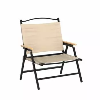 Низкий стул BUNDOK BD-115 со складным хлопковым подлокотником