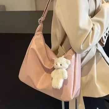 Низкопрофильный дизайн, мягкая кожа, большая вместительная сумка через плечо, новинка 2024 года, модная универсальная повседневная сумка на плечо для путешествий