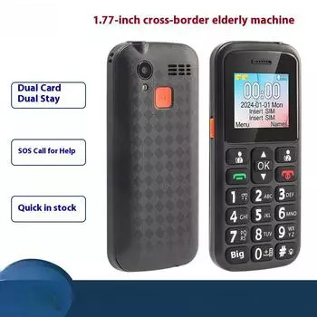 Низкоуровневый функциональный мобильный телефон с двумя картами, двумя режимами ожидания, прямой кнопкой, gsm, машина для пожилых людей, sos, вызов помощи, 2g, простая машина для пожилых людей чёрный