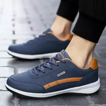 NKLSA Новые мужские кожаные кроссовки весна-осень водонепроницаемые кроссовки для ходьбы повседневная мужская обувь нескользящая обувь мужская теннисная обувь 38