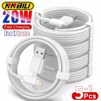 NNBILI 1-5 шт. PD 20 Вт кабель для быстрой зарядки для iPhone 14 11 13 12 Pro Max Plus XS XR телефон USB кабель для передачи данных шнур зарядное устройство аксессуары 1m