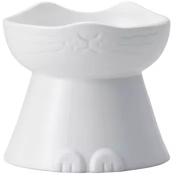nnma Cat Food Bowl bowl that allows cats to eat Made in Japan Mino Ware Food Container Rice Plate (Cat-shaped easily) NN-1589